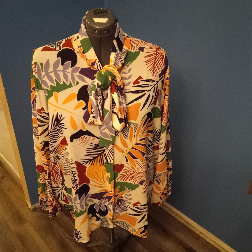 Vanessa  Williams  blouse.  3x  Long sleeve. Multi color